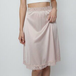 Vintage Vassarette Slip Skirt Satin Lace Coquette Y2K 80s L